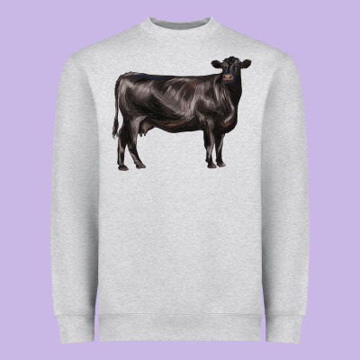 Black Angus Cow Heavyweight Sweatshirt Designed By Lillyallendesigns