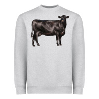 Heather Grey black angus cow Heavyweight Sweatshirt - LillyAllenDesigns