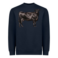 Navy black angus cow Heavyweight Sweatshirt - LillyAllenDesigns