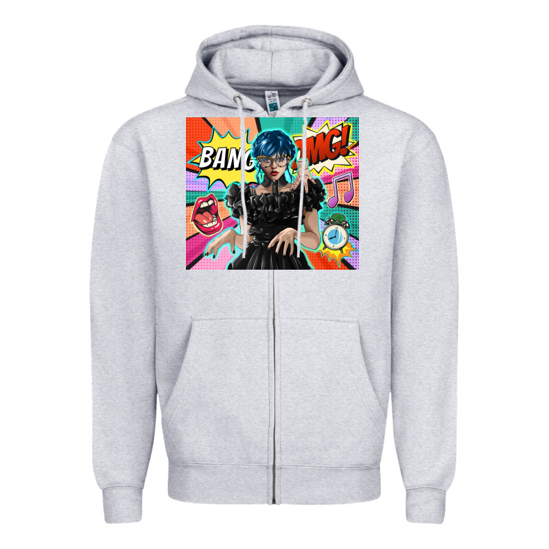 Pop Art Gothic Girl Zipper Hoodie by TumblerDesignByShophia | Teevron