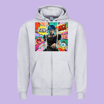 Pop Art Gothic Girl Zipper Hoodie Designed By Tumblerdesignbyshophia