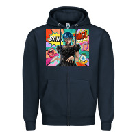 Navy pop art gothic girl Zipper Hoodie - TumblerDesignByShophia