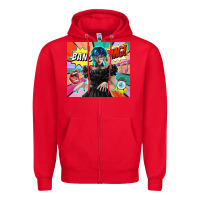 Red pop art gothic girl Zipper Hoodie - TumblerDesignByShophia