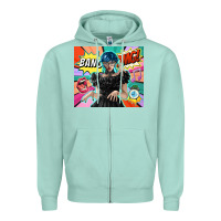 Seafoam pop art gothic girl Zipper Hoodie - TumblerDesignByShophia