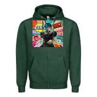 Sports Green pop art gothic girl Zipper Hoodie - TumblerDesignByShophia
