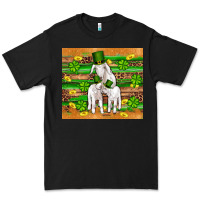 Black st patricks goat family shamrock gold serape leopard glitter wooden tu Premium Tee - Artiststas