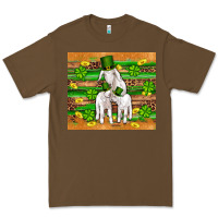 Cacao st patricks goat family shamrock gold serape leopard glitter wooden tu Premium Tee - Artiststas