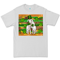Dove Grey st patricks goat family shamrock gold serape leopard glitter wooden tu Premium Tee - Artiststas