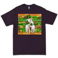 Plum st patricks goat family shamrock gold serape leopard glitter wooden tu Premium Tee - Artiststas