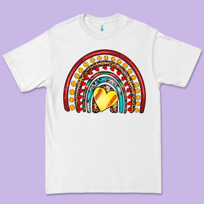 Softball Rainbow Premium Tee Designed By Artiststas