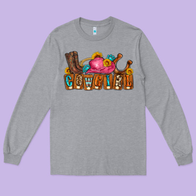 Cowgirl Long Sleeve Tee Designed By Lillyallendesigns