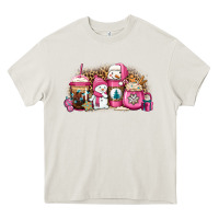 Cream pink Christmas winter snowman coffee Heavy Core Tee - Jasminsmagicworld
