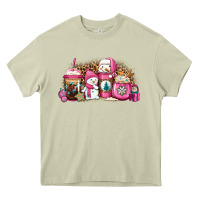 Mossy pink Christmas winter snowman coffee Heavy Core Tee - Jasminsmagicworld