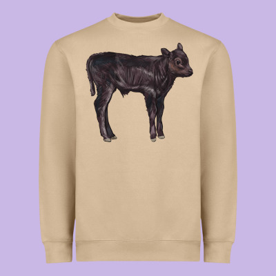 Black Angus Calf Illustrations Heavyweight Sweatshirt Designed By Lillyallendesigns
