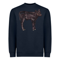 Navy Black Angus Calf Illustrations Heavyweight Sweatshirt - LillyAllenDesigns