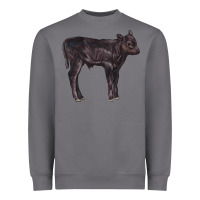 Storm Black Angus Calf Illustrations Heavyweight Sweatshirt - LillyAllenDesigns