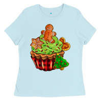 Baby Blue christmas cookie cupcake Ladies Tee - AdoDesignShop