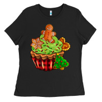 Black christmas cookie cupcake Ladies Tee - AdoDesignShop