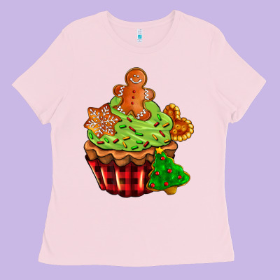 Christmas Cookie Cupcake Ladies Tee Designed By Adodesignshop