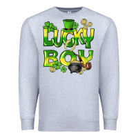 Heather Grey Lucky Boy St. Patrick's Day Premium Sweatshirt - HowdyJamesFarm