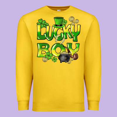 Lucky Boy St. Patrick's Day Premium Sweatshirt Designed By Howdyjamesfarm