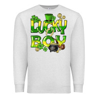Oatmeal Heather Lucky Boy St. Patrick's Day Premium Sweatshirt - HowdyJamesFarm