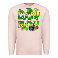 Pale Pink Lucky Boy St. Patrick's Day Premium Sweatshirt - HowdyJamesFarm