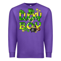 Purple Lucky Boy St. Patrick's Day Premium Sweatshirt - HowdyJamesFarm