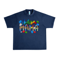 Navy autism mama Urban Heavy Tee - MaliasSmallBusiness
