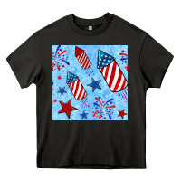 Asphalt 4th of july firecracker and star seamless  pattern Heavy Core Tee - BundleAndBundleShop