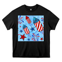 Black 4th of july firecracker and star seamless  pattern Heavy Core Tee - BundleAndBundleShop