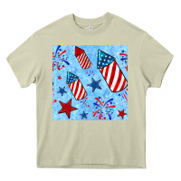 Mossy 4th of july firecracker and star seamless  pattern Heavy Core Tee - BundleAndBundleShop
