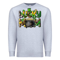 Heather Grey lucky mom St. Patrick's Premium Sweatshirt - HowdyJamesFarm