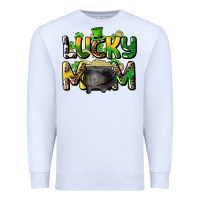White lucky mom St. Patrick's Premium Sweatshirt - HowdyJamesFarm