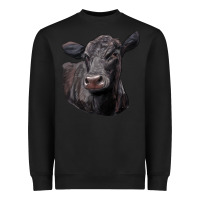 Black Black Angus Cow Illustrations Heavyweight Sweatshirt - LillyAllenDesigns