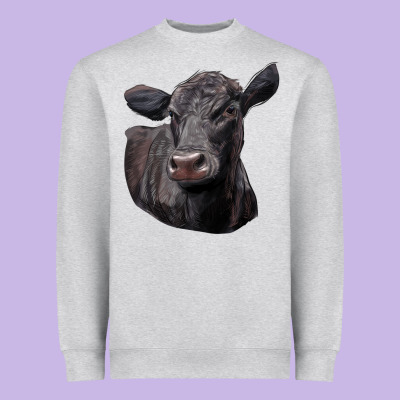 Black Angus Cow Illustrations Heavyweight Sweatshirt Designed By Lillyallendesigns