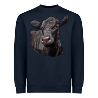 Navy Black Angus Cow Illustrations Heavyweight Sweatshirt - LillyAllenDesigns