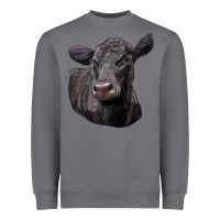 Storm Black Angus Cow Illustrations Heavyweight Sweatshirt - LillyAllenDesigns
