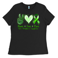 Black peace love cure non hodgkin's lymphoma Ladies Tee - Jasminsmagicworld