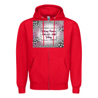 Red feeling kinda idgaf ish today with leopard Zipper Hoodie - TumblerDesignByShophia