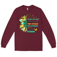 Burgundy inspirational flower and quote design Long Sleeve Tee - LillyAllenDesigns