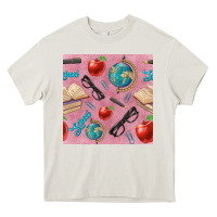Cream Teacher Seamless Pattern Heavy Core Tee - BundleAndBundleShop