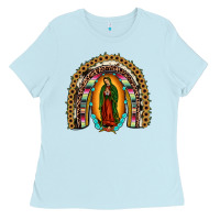 Baby Blue our lady of Guadalupe rainbow Ladies Tee - JahusDesignShop