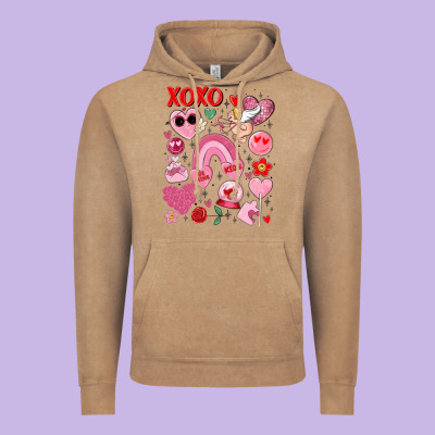Cute Valentines Day Vintage Hoodie Designed By Maliassmallbusiness