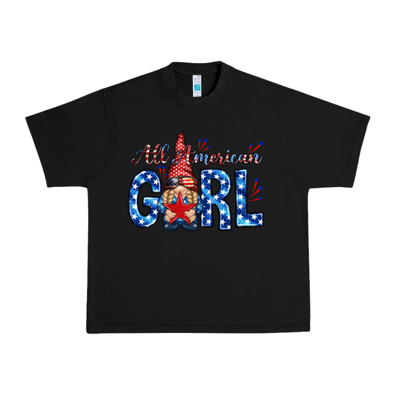 All American Girl With Gnome Urban Heavy Tee by NancyCooperArtShop | Teevron