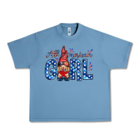 Pebble Blue all american girl with gnome Urban Heavy Tee - NancyCooperArtShop