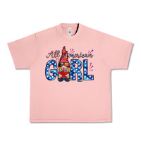 Salmon all american girl with gnome Urban Heavy Tee - NancyCooperArtShop