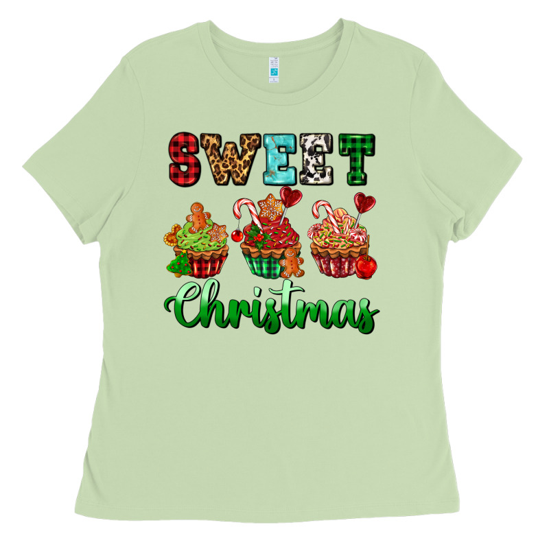 Sweet Christmas With Cupcake Ladies Tee by AdoDesignShop | Teevron