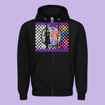 Gothic Girl Horror Family Zipper Hoodie Designed By Tumblerdesignbyshophia