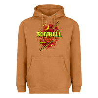 Softball Vibes Lightning Bolt Heavyweight Hoodie | Teevron